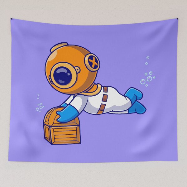 Item preview, Treasure Dive: Cute Diver Unearthing Underwater Riches designed and sold by hjian8219.
