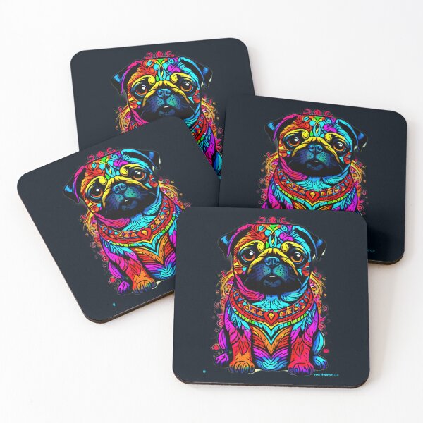 Item preview, Pug NEON INDIAN 16 designed and sold by RedBluffTraders.