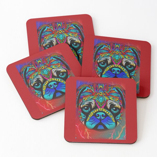 Item preview, Pug NEON INDIAN 17 designed and sold by RedBluffTraders.