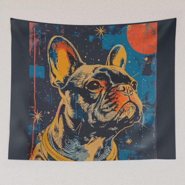 Item preview, Vintage French bulldog astronaut portrait designed and sold by etherElric.