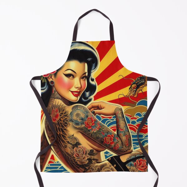 Item preview, Vintage Oriental Tattoo Girl designed and sold by PulpVintage.