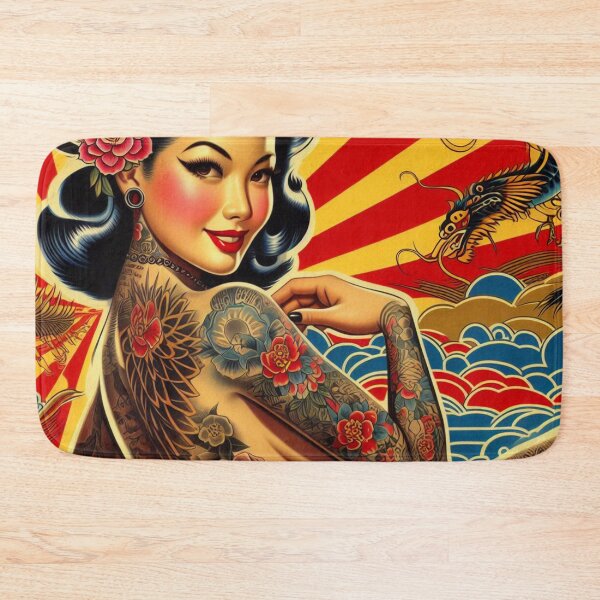 Item preview, Vintage Oriental Tattoo Girl designed and sold by PulpVintage.