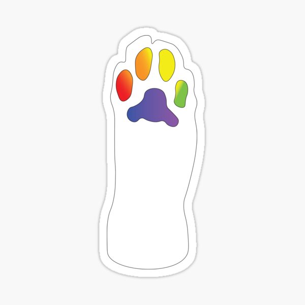 White Cat Paw Pride Toe Beans Sticker