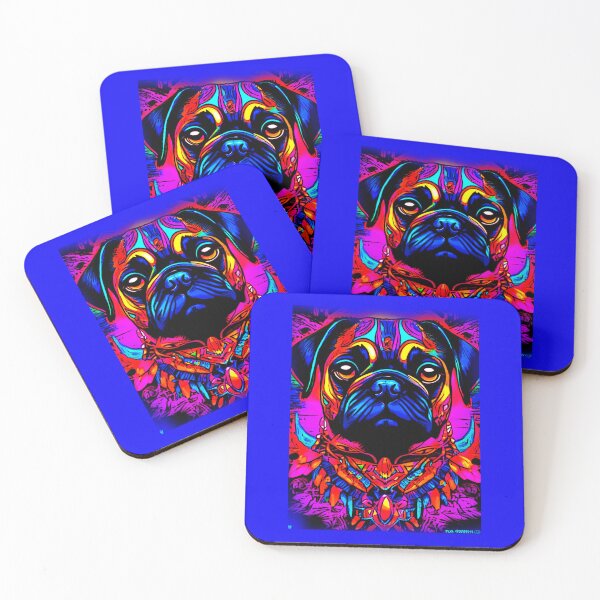Item preview, Pug NEON INDIAN 18 designed and sold by RedBluffTraders.