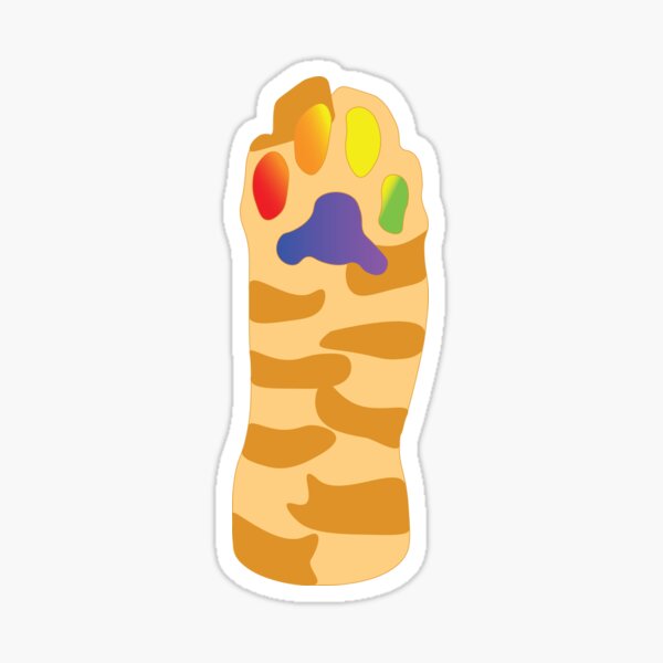 Orange Tabby Cat Paw Pride Toe Beans Sticker
