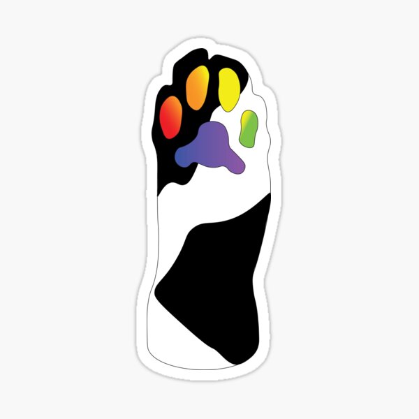 Black & White Cat Paw Pride Toe Beans Sticker