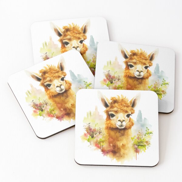 Item preview, Watercolor Alpaca Illustration designed and sold by TheAnimalZ00.