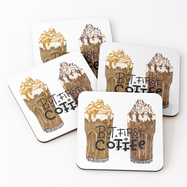 Item preview, But First Coffee! Mocha & Caramel Frapp. designed and sold by TidyKitchenInc.
