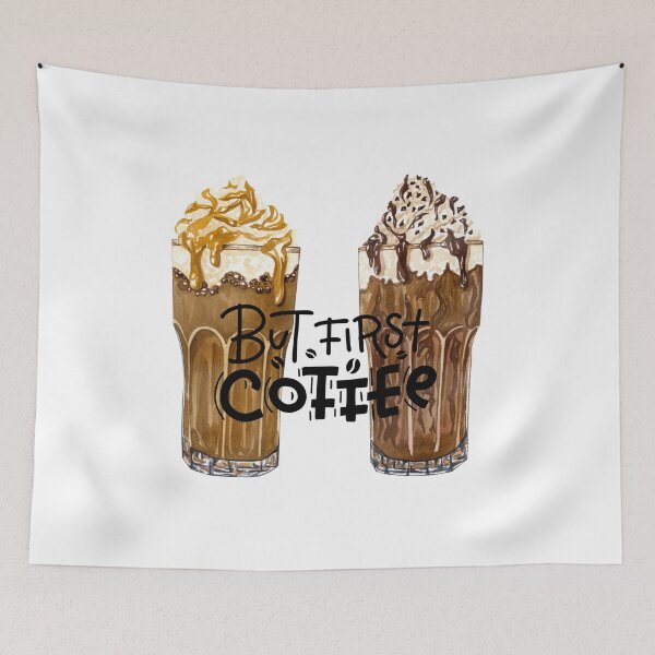 Item preview, But First Coffee! Mocha & Caramel Frapp. designed and sold by TidyKitchenInc.