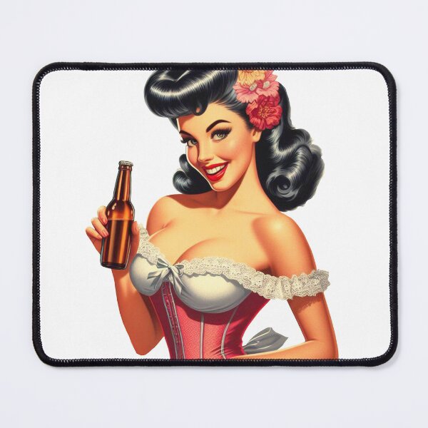 Item preview, Vintage Beer Pin-up designed and sold by PulpVintage.