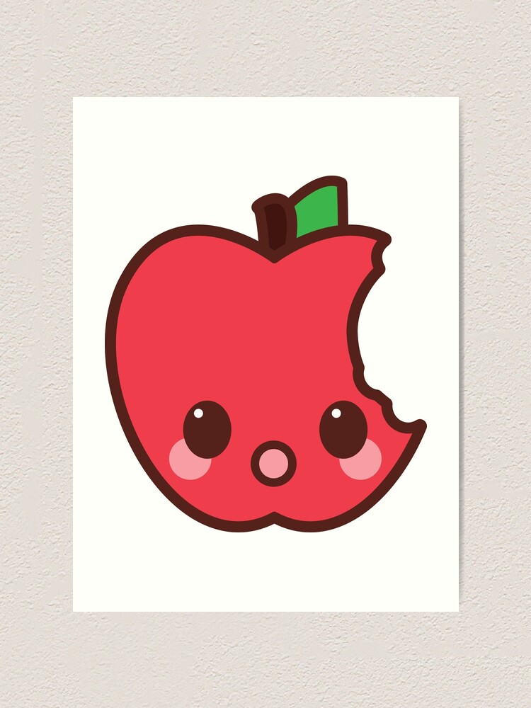 Kawaii Happy Apple Cute Cartoon Chibi Fruit