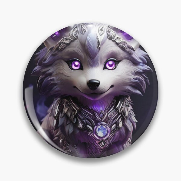 Item preview, White Wolf Cub With Violet Details designed and sold by ThralStore.