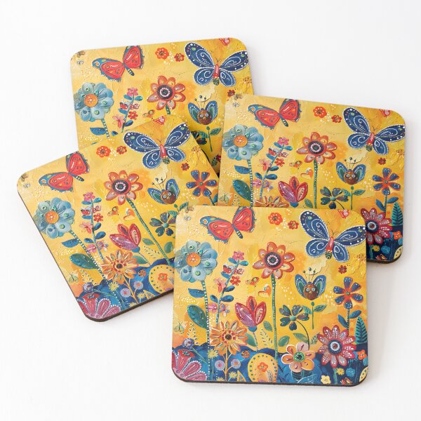 Artikelvorschau, Acrylgemälde mit bunten Schmetterlingen und Blumen entworfen und verkauft von dcrc.