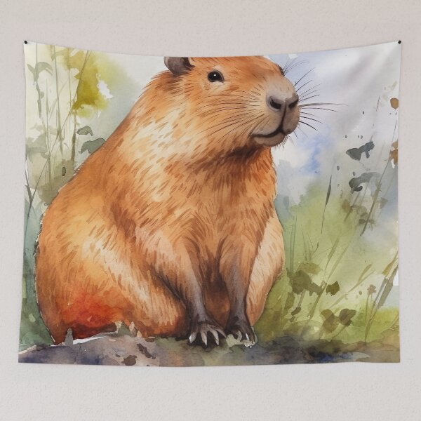 Item preview, Capybara Illustration designed and sold by TheAnimalZ00.