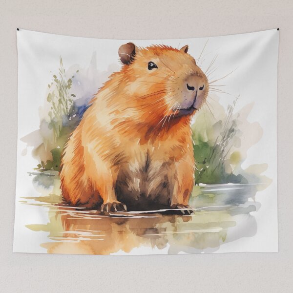Item preview, Capybara Illustration designed and sold by TheAnimalZ00.
