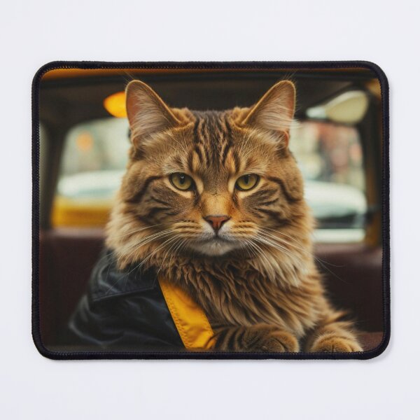 Item preview, Travelling Cats - Cute Fluffer in human taxi designed and sold by SassyArtistry.