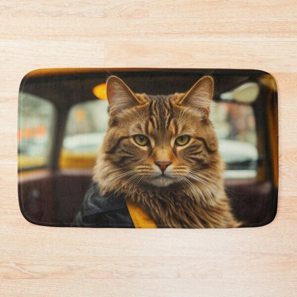 Item preview, Travelling Cats - Cute Fluffer in human taxi designed and sold by SassyArtistry.