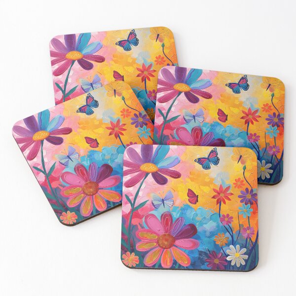 Artikelvorschau, Acrylgemälde mit bunten Schmetterlingen und Blumen entworfen und verkauft von dcrc.