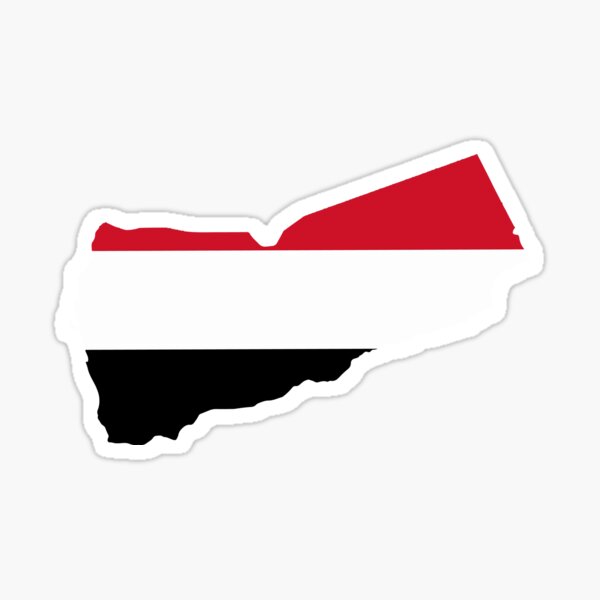 Map of Yemen with flag Sticker