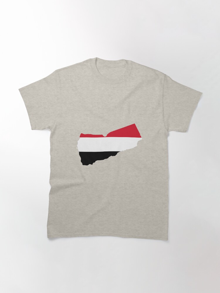 Thumbnail 3 of 7, Classic T-Shirt, Map of Yemen with flag designed and sold by ZaynahJArt.