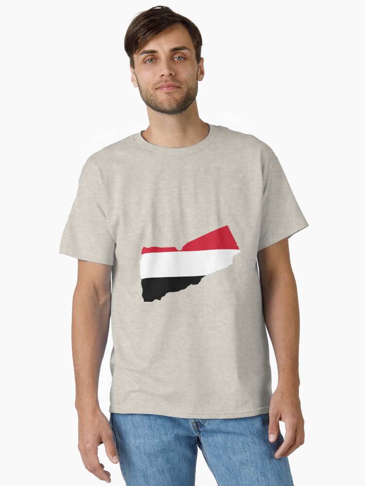 Thumbnail 1 of 7, Classic T-Shirt, Map of Yemen with flag designed and sold by ZaynahJArt.