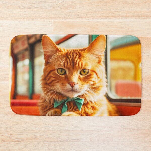 Item preview, Travelling Cats - Cute Ginger Fluffer With Cute Bow designed and sold by SassyArtistry.