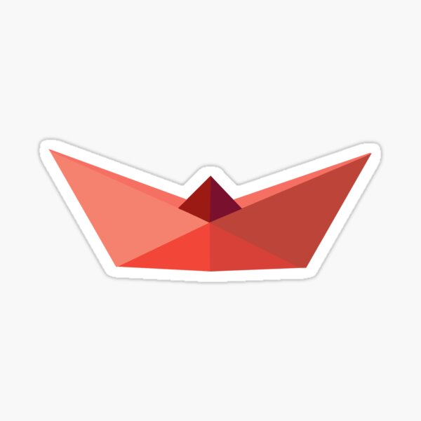 Origami Hat Stickers Redbubble - paper boat hat roblox