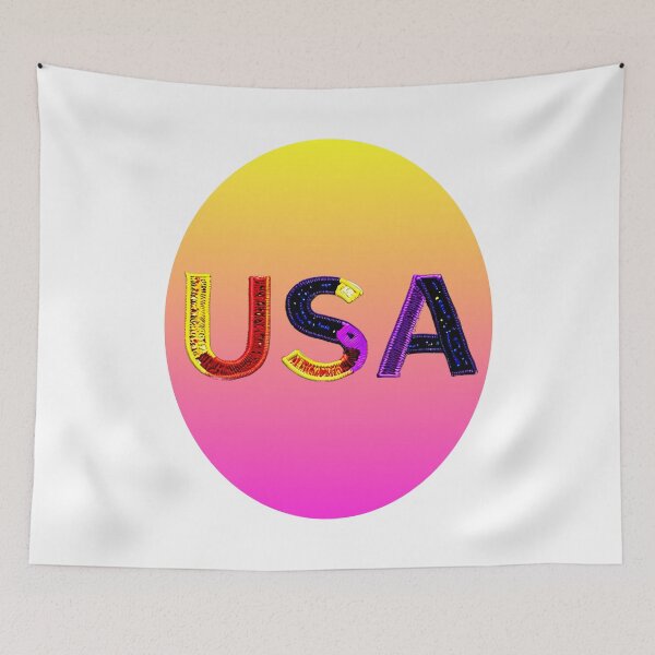 Item preview, letter USA, monogram. typography collage. ABC art. gift 2024 designed and sold by Minibubb.