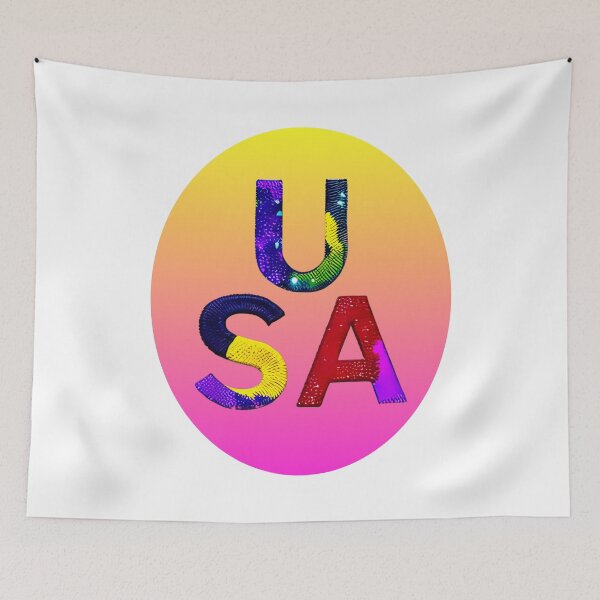 Item preview, letter USA, monogram. typography collage. ABC art. gift 2024 designed and sold by Minibubb.