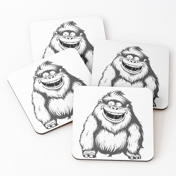 Item preview, monochrome happy yeti designed and sold by artismyhobby.