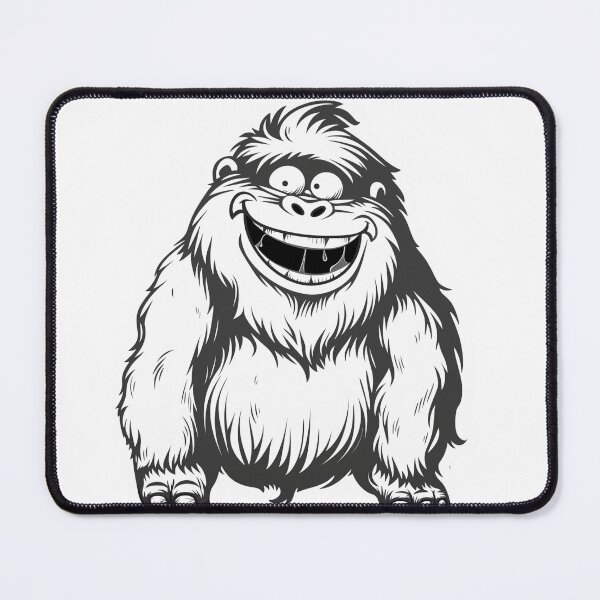 Item preview, monochrome happy yeti designed and sold by artismyhobby.