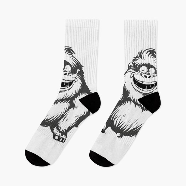 Item preview, monochrome happy yeti designed and sold by artismyhobby.