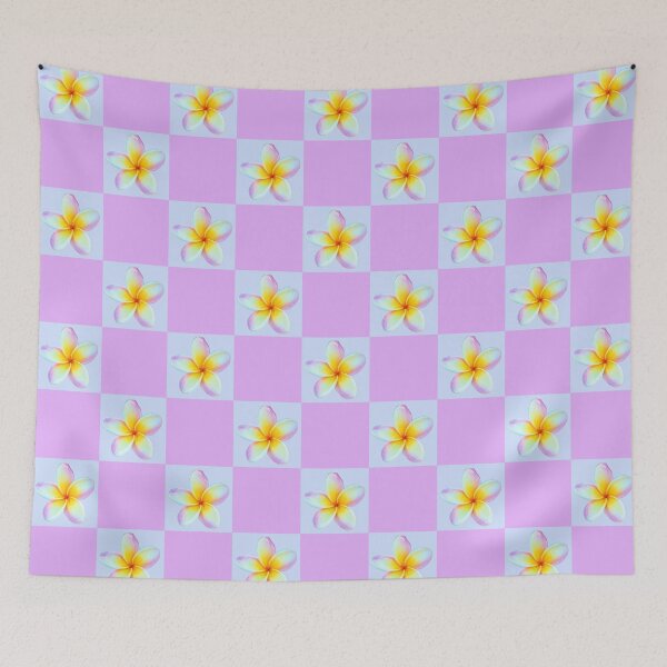 Item preview, Plumeria Checkered Pattern designed and sold by Vanessa Priest.