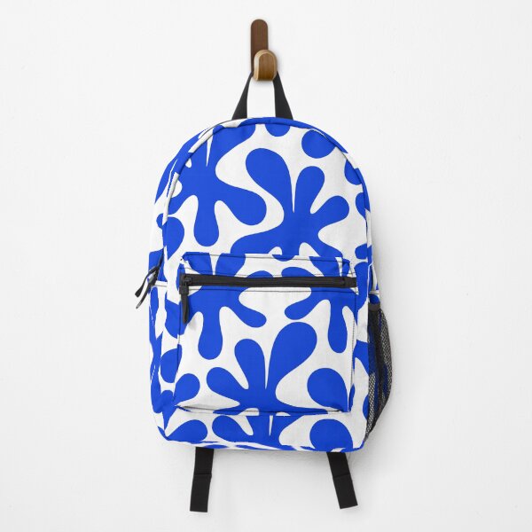 Item preview, Bold Blue Funky Abstract Amoeba Dance Pattern on White designed and sold by kierkegaard.