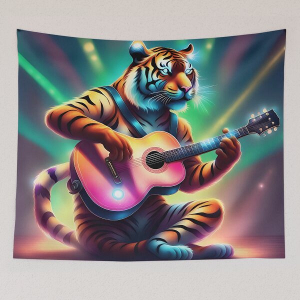 Item preview, Tiger plays guitar designed and sold by Artbellachi.