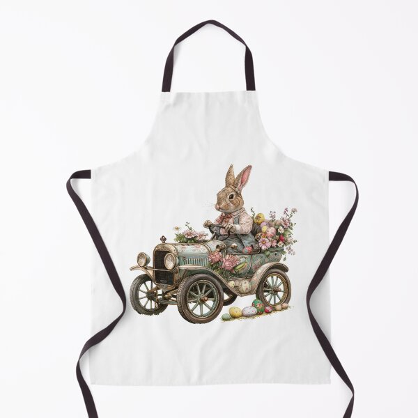 Item preview, Easter Bunny Driving Vintage Style Car With Easter Eggs designed and sold by KallyDe.