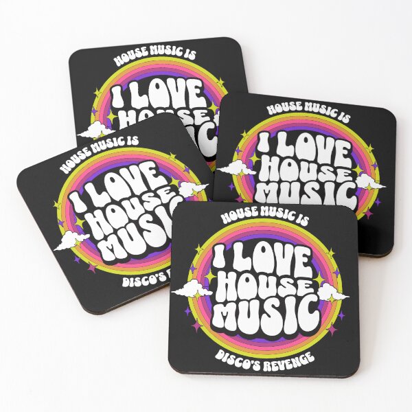 Item preview, HOUSE MUSIC  - I Love Rainbow Circle (White/Purple/gold) designed and sold by Discothreadz.