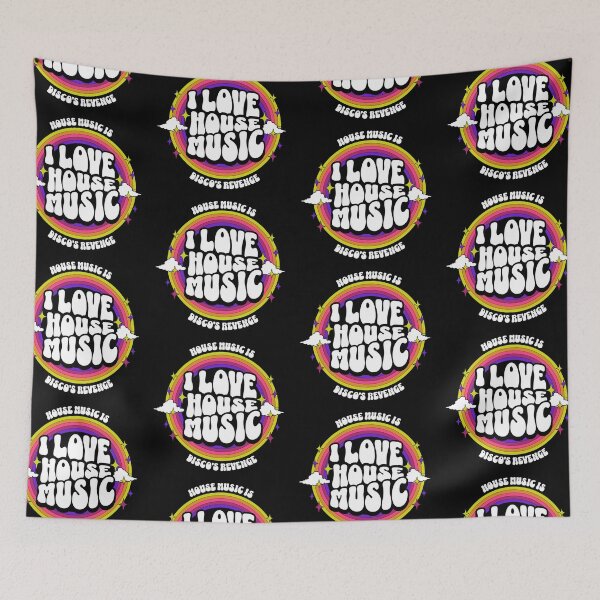 Item preview, HOUSE MUSIC  - I Love Rainbow Circle (White/Purple/gold) designed and sold by Discothreadz.