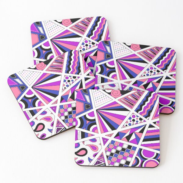 Item preview, Genderfluid Pride Zen Doodle Abstract Modern Pink Purple Blue designed and sold by JoyfulJen.