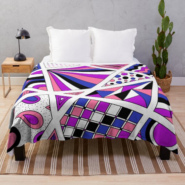 Item preview, Genderfluid Pride Zen Doodle Abstract Modern Pink Purple Blue designed and sold by JoyfulJen.