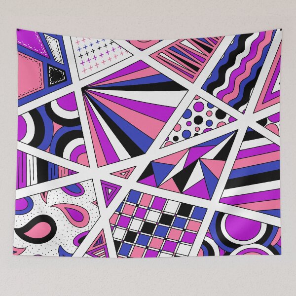 Item preview, Genderfluid Pride Zen Doodle Abstract Modern Pink Purple Blue designed and sold by JoyfulJen.
