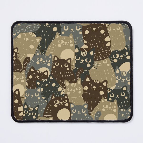 Item preview, Khaki pattern consisting of cats designed and sold by Yulia Sherstiuk.