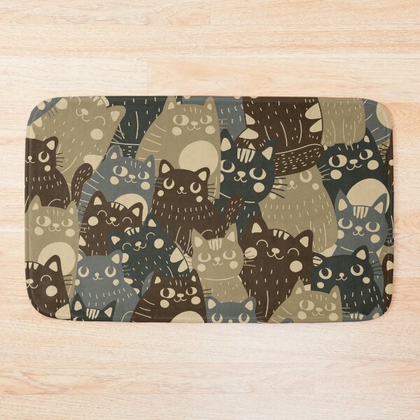 Item preview, Khaki pattern consisting of cats designed and sold by Yulia Sherstiuk.