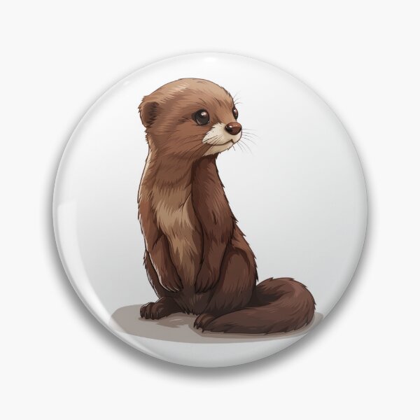 Item preview, Elegant Mink in Watchful Stance Illustration designed and sold by NatureSyllabus.