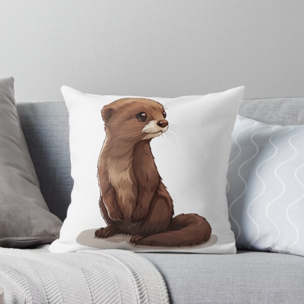 Item preview, Elegant Mink in Watchful Stance Illustration designed and sold by NatureSyllabus.