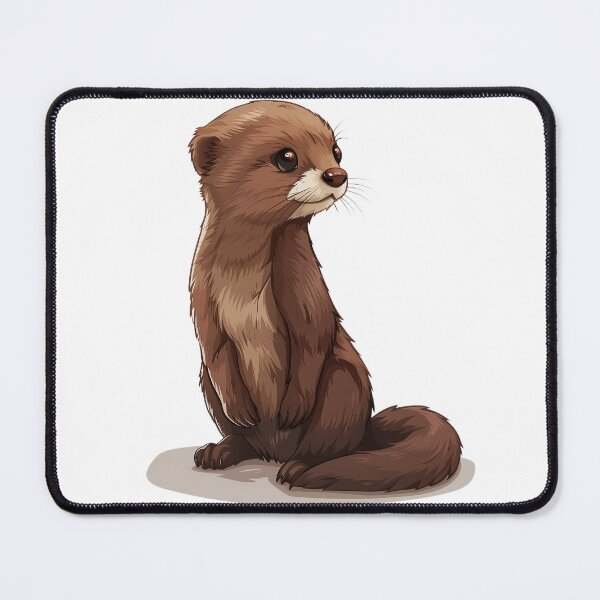 Item preview, Elegant Mink in Watchful Stance Illustration designed and sold by NatureSyllabus.
