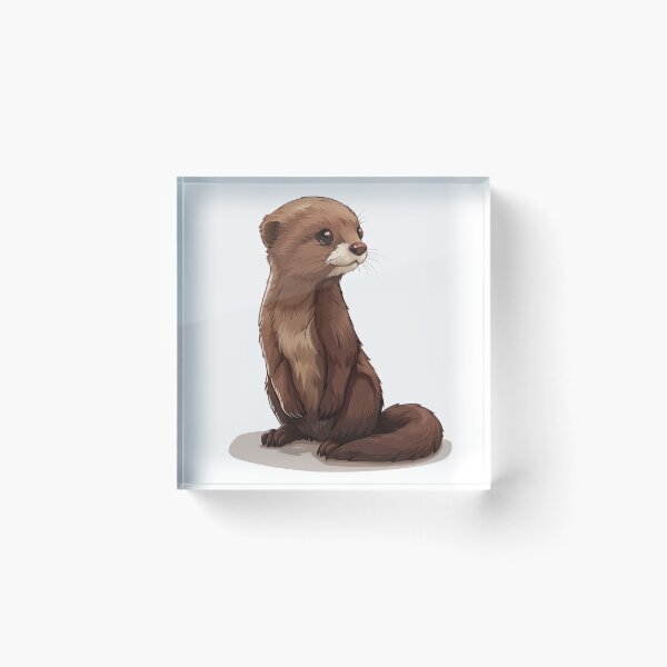 Item preview, Elegant Mink in Watchful Stance Illustration designed and sold by NatureSyllabus.