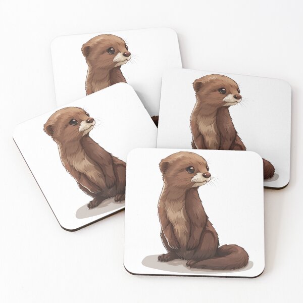 Item preview, Elegant Mink in Watchful Stance Illustration designed and sold by NatureSyllabus.
