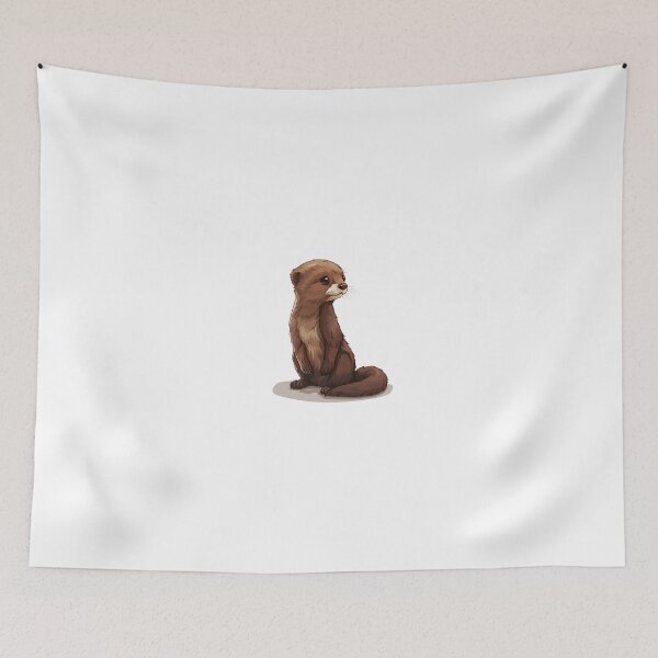 Item preview, Elegant Mink in Watchful Stance Illustration designed and sold by NatureSyllabus.