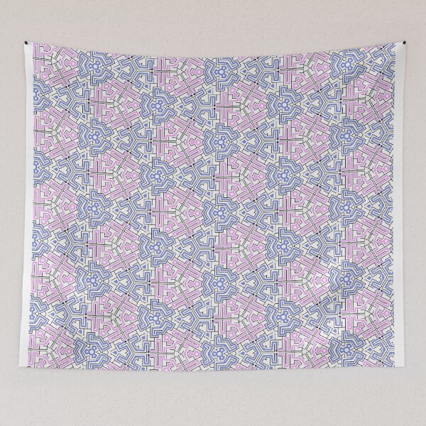 Item preview, blue and pink tessellations  designed and sold by ritusdesigns.